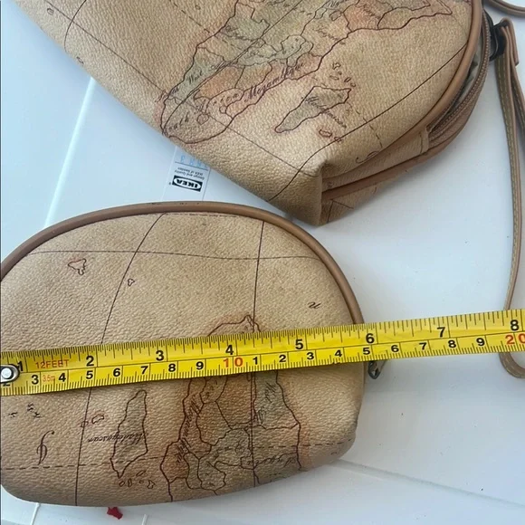 Vintage Map Print Tan Crossbody Bag - Picture 4 of 4